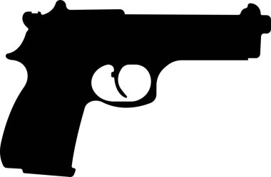 Ordudan ve savaştan yeni çıkmış silah ikonu, şeffaf bir arkaplanda izole edilmiş. Uygulamalar ve web sitesi için sembol vektörü. Silah, tüfek, Vahşi Batı konsepti için tabanca, polis memuru mühimmatı veya askeri silah.