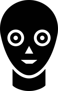 Akıllı taktik robot yüz simgesi düz. Chatbot teknolojisi müşteri hizmetleri, karakter yüz desteği, Cyborg, kulaklıklar, uygulamalar için konuşma vektörü ya da şeffaf arkaplanda izole edilmiş internet