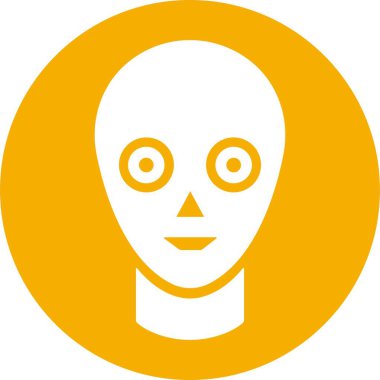 Akıllı taktik robot yüz simgesi düz. Chatbot teknolojisi müşteri hizmetleri, karakter yüz desteği, Cyborg, kulaklıklar, uygulamalar için konuşma vektörü ya da şeffaf arkaplanda izole edilmiş internet