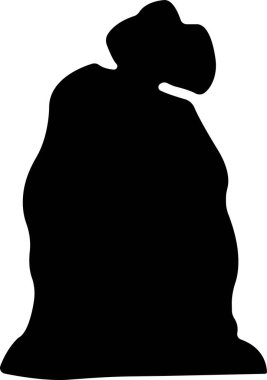 Torba, torba simgesi düz. Uygulamalar ve web sitelerinde buğday çuvalları ve tahıl tarım endüstrisi için tasarlanmış kepçeli buğday unları için şeffaf bir arkaplan üzerinde izole edilmiş bitki gübre taşıyıcısı çantası