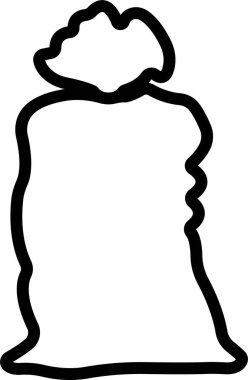 Torba, torba simgesi hizada. Uygulamalar ve web sitelerinde buğday çuvalları ve tahıl tarım endüstrisi için tasarlanmış kepçeli buğday unları için şeffaf bir arkaplan üzerinde izole edilmiş bitki gübre taşıyıcısı çantası