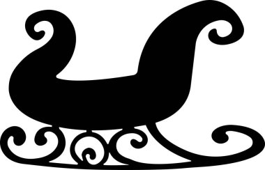 Noel Baba 'nın kızak ikonu şeffaf arka planda izole edilmiş. Noel kartpostallı kızak silueti. Kış tatili için semboller. Ren geyikleri tarafından çekilen kızak. Uygulamalar için vektör, web sitesi