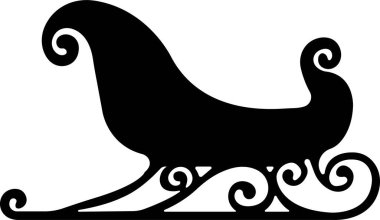 Noel Baba 'nın kızak ikonu şeffaf arka planda izole edilmiş. Noel kartpostallı kızak silueti. Kış tatili için semboller. Ren geyikleri tarafından çekilen kızak. Uygulamalar için vektör, web sitesi