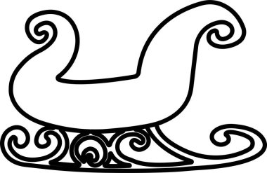 Noel Baba 'nın kızak ikonu şeffaf arka planda izole edilmiş. Noel kartpostallı kızak silueti. Kış tatili için semboller. Ren geyikleri tarafından çekilen kızak. Uygulamalar için vektör, web sitesi