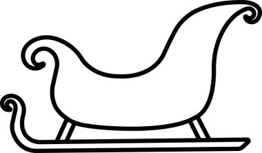 Noel Baba 'nın kızak ikonu şeffaf arka planda izole edilmiş. Noel kartpostallı kızak silueti. Kış tatili için semboller. Ren geyikleri tarafından çekilen kızak. Uygulamalar için vektör, web sitesi