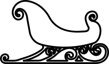 Noel Baba 'nın kızak ikonu şeffaf arka planda izole edilmiş. Noel kartpostallı kızak silueti. Kış tatili için semboller. Ren geyikleri tarafından çekilen kızak. Uygulamalar için vektör, web sitesi