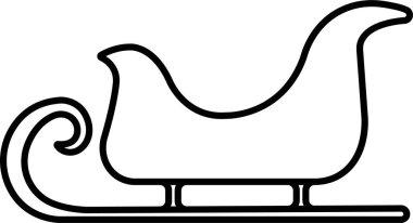 Noel Baba 'nın kızak ikonu şeffaf arka planda izole edilmiş. Noel kartpostallı kızak silueti. Kış tatili için semboller. Ren geyikleri tarafından çekilen kızak. Uygulamalar için vektör, web sitesi