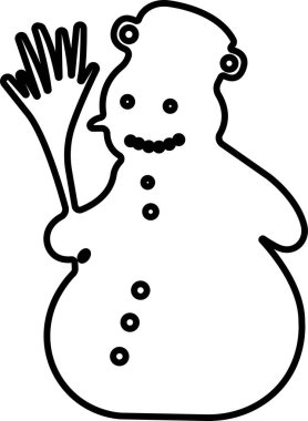 Kardan Adam ikonu hizada. Şeffaf arkaplanda izole edilmiş. Şapka, çay fincanı, eşarp ve Noel kış komik kar oyunu, uygulamalar ve web sitesi için çizgi film nesnesi vektörü