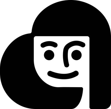 Kadınlar kalp ikonuyla düz bir şekilde yüzleşir. Uygulamalar için vektör veya web sitesi şekil simgesi aşk simgesi siyah işaretler. Şeffaf arkaplanda izole edilmiş. grafik tasarımı