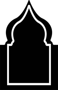 Arapça kemer çerçeve simgesi düz. Pencereler, kapılar, pankartlar, sosyal medya, poster çerçeveleri ve sınırlar için şeffaf arkaplan, uygulamalar veya web geometrik formu için soyut vektör tasarımı üzerinde izole,