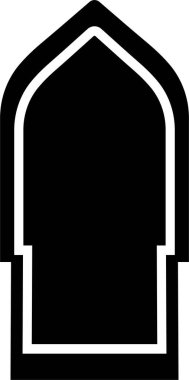 Arapça kemer çerçeve simgesi düz. Pencereler, kapılar, pankartlar, sosyal medya, poster çerçeveleri ve sınırlar için şeffaf arkaplan, uygulamalar veya web geometrik formu için soyut vektör tasarımı üzerinde izole,