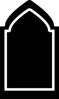 Arapça kemer çerçeve simgesi düz. Pencereler, kapılar, pankartlar, sosyal medya, poster çerçeveleri ve sınırlar için şeffaf arkaplan, uygulamalar veya web geometrik formu için soyut vektör tasarımı üzerinde izole,