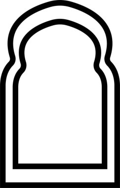 Arapça kemer çerçeve simgesi hizada. Pencereler, kapılar, pankartlar, sosyal medya, poster çerçeveleri ve sınırlar için şeffaf arkaplan, uygulamalar veya web geometrik formu için soyut vektör tasarımı üzerinde izole,