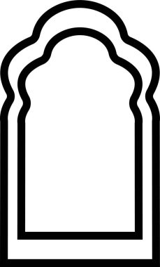 Arapça kemer çerçeve simgesi hizada. Pencereler, kapılar, pankartlar, sosyal medya, poster çerçeveleri ve sınırlar için şeffaf arkaplan, uygulamalar veya web geometrik formu için soyut vektör tasarımı üzerinde izole,