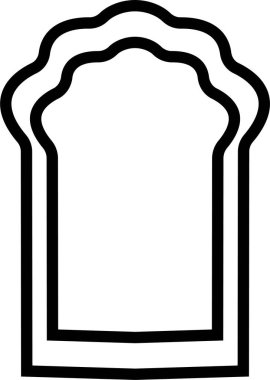 Arapça kemer çerçeve simgesi hizada. Pencereler, kapılar, pankartlar, sosyal medya, poster çerçeveleri ve sınırlar için şeffaf arkaplan, uygulamalar veya web geometrik formu için soyut vektör tasarımı üzerinde izole,