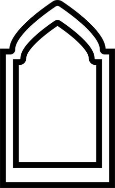 Arapça kemer çerçeve simgesi hizada. Pencereler, kapılar, pankartlar, sosyal medya, poster çerçeveleri ve sınırlar için şeffaf arkaplan, uygulamalar veya web geometrik formu için soyut vektör tasarımı üzerinde izole,