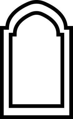 Arapça kemer çerçeve simgesi hizada. Pencereler, kapılar, pankartlar, sosyal medya, poster çerçeveleri ve sınırlar için şeffaf arkaplan, uygulamalar veya web geometrik formu için soyut vektör tasarımı üzerinde izole,