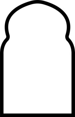 Arapça kemer çerçeve simgesi hizada. Pencereler, kapılar, pankartlar, sosyal medya, poster çerçeveleri ve sınırlar için şeffaf arkaplan, uygulamalar veya web geometrik formu için soyut vektör tasarımı üzerinde izole,