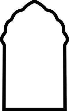 Arapça kemer çerçeve simgesi hizada. Pencereler, kapılar, pankartlar, sosyal medya, poster çerçeveleri ve sınırlar için şeffaf arkaplan, uygulamalar veya web geometrik formu için soyut vektör tasarımı üzerinde izole,