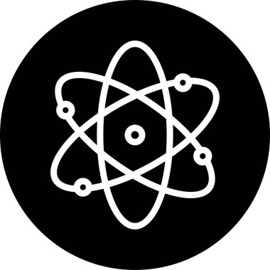 Düz moleküler sembol içinde atom veya proton çekirdeği simgesi uygulamalar için izole edilmiş vektör veya şeffaf arkaplanda izole edilmiş ağ. Nükleer Yörünge Fizik Enerji Çekirdeği Kimya ve Bilim Teknolojisi