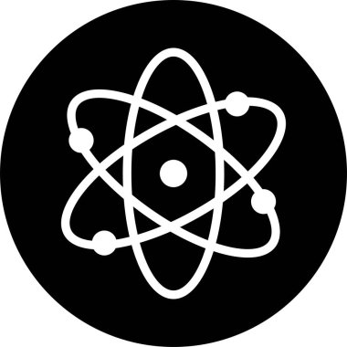 Düz moleküler sembol içinde atom veya proton çekirdeği simgesi uygulamalar için izole edilmiş vektör veya şeffaf arkaplanda izole edilmiş ağ. Nükleer Yörünge Fizik Enerji Çekirdeği Kimya ve Bilim Teknolojisi