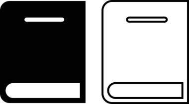 Düz çizgi içinde açık, kapalı siyah simge. Saydam arkaplan edebiyatı, yayınevi, kütüphane resimli resim koleksiyonu. Okuma festivali, kulüp logoları. uygulamalar veya web için vektör