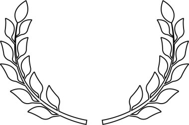 Dairesel defne yaprağı simgesi hizada. Şeffaf arka planda farklı şekillerde izole edilmiş buğday ve meşe çelenkleri bir ödülü, başarıyı, haberciliği, asaleti tasvir ediyor. Uygulamalar veya ağ için vektör