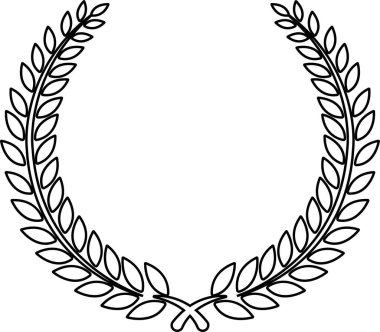 Dairesel defne yaprağı simgesi hizada. Şeffaf arka planda farklı şekillerde izole edilmiş buğday ve meşe çelenkleri bir ödülü, başarıyı, haberciliği, asaleti tasvir ediyor. Uygulamalar veya ağ için vektör