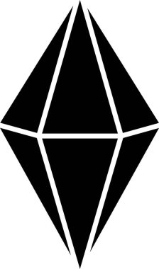 Elmas simgesi düz. Saydam arkaplanda izole edilmiş farklı şekiller, uygulamalar veya web sitesi için işaret ve sembol grafik vektör tasarımı, soyut mücevher kristalleri logo formları