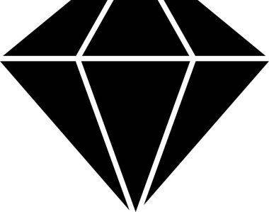 Elmas simgesi düz. Saydam arkaplanda izole edilmiş farklı şekiller, uygulamalar veya web sitesi için işaret ve sembol grafik vektör tasarımı, soyut mücevher kristalleri logo formları