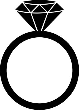 Düz elmas yüzük ikonu. Parlayan Düğün Nişanı yüzüğü Gemstone ya da mücevher ikonu. Uygulamalar ve web siteleri için mücevher sembolü vektörü şeffaf arkaplanda izole edilmiş parlak altın