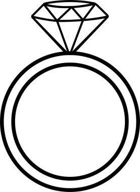 Elmas yüzük ikonu hizada. Parlayan Düğün Nişanı yüzüğü Gemstone ya da mücevher ikonu. Uygulamalar ve web siteleri için mücevher sembolü vektörü şeffaf arkaplanda izole edilmiş parlak altın