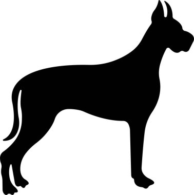 Düz stil köpek ikonu. Evcil hayvan, hayvan, kuyruk, havlama, mırıldanma, koruma, bekçi köpeği, rehber, flört, bakım, eğitim siyah köpek. Uygulamalar ya da web sitesi için vektör. Şeffaf arkaplanda izole