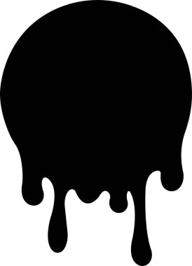 Damlayan boya ya da mürekkep simgesi. Resmin şeffaf arkaplan noktalarında izole edilmiş, yüzen yağ lekeleri, damlayan boya lekeleri ve damlayan su damlaları uygulamalar veya web için sıvı sıçrama vektörleri oluşturur.