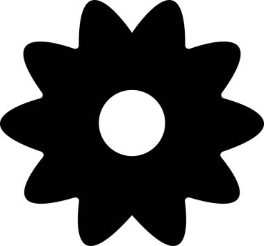 Çiçek ikonu dairede. Şeffaf arkaplanda izole edilmiş. Çağdaş basitlikte çiçekler. Uygulamalar ya da geleneksel çiçek desenleri için sevimli, yuvarlak bitki doğa taşıyıcısı ve bırak