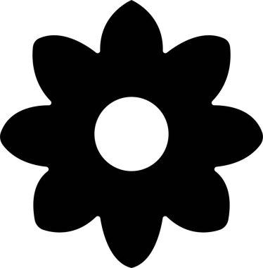 Çiçek ikonu dairede. Şeffaf arkaplanda izole edilmiş. Çağdaş basitlikte çiçekler. Uygulamalar ya da geleneksel çiçek desenleri için sevimli, yuvarlak bitki doğa taşıyıcısı ve bırak