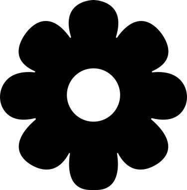 Çiçek ikonu dairede. Şeffaf arkaplanda izole edilmiş. Çağdaş basitlikte çiçekler. Uygulamalar ya da geleneksel çiçek desenleri için sevimli, yuvarlak bitki doğa taşıyıcısı ve bırak