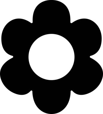 Çiçek ikonu dairede. Şeffaf arkaplanda izole edilmiş. Çağdaş basitlikte çiçekler. Uygulamalar ya da geleneksel çiçek desenleri için sevimli, yuvarlak bitki doğa taşıyıcısı ve bırak