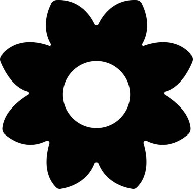 Çiçek ikonu dairede. Şeffaf arkaplanda izole edilmiş. Çağdaş basitlikte çiçekler. Uygulamalar ya da geleneksel çiçek desenleri için sevimli, yuvarlak bitki doğa taşıyıcısı ve bırak