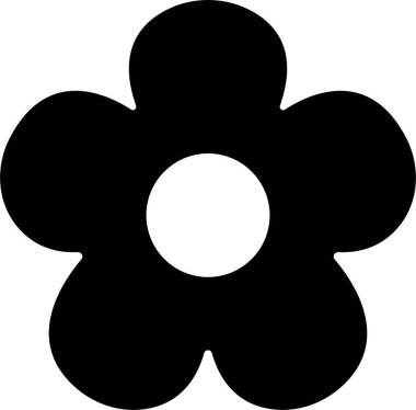 Çiçek ikonu dairede. Şeffaf arkaplanda izole edilmiş. Çağdaş basitlikte çiçekler. Uygulamalar ya da geleneksel çiçek desenleri için sevimli, yuvarlak bitki doğa taşıyıcısı ve bırak