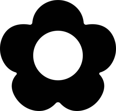 Çiçek ikonu dairede. Şeffaf arkaplanda izole edilmiş. Çağdaş basitlikte çiçekler. Uygulamalar ya da geleneksel çiçek desenleri için sevimli, yuvarlak bitki doğa taşıyıcısı ve bırak