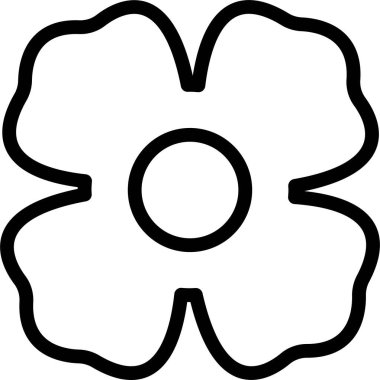 Çiçek ikonu hizada. Şeffaf arkaplanda izole edilmiş. Çağdaş basitlikte çiçekler. Uygulamalar ya da geleneksel çiçek desenleri için sevimli, yuvarlak bitki doğa taşıyıcısı ve bırak