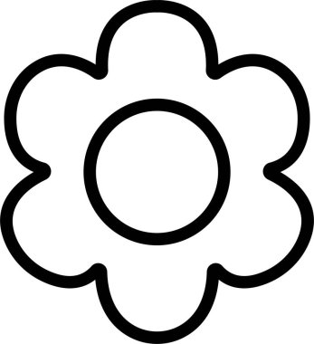 Çiçek ikonu hizada. Şeffaf arkaplanda izole edilmiş. Çağdaş basitlikte çiçekler. Uygulamalar ya da geleneksel çiçek desenleri için sevimli, yuvarlak bitki doğa taşıyıcısı ve bırak