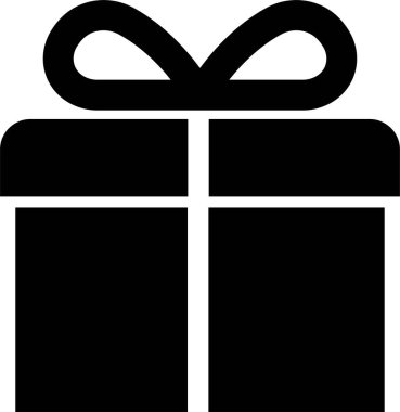 Hediye kutusu simgesi düz. Uygulamalar veya web evrensel kit simgesi site etiketi etiketi için vektör. Doğum günü süsleri, sürpriz hatıra defteri, şeffaf arkaplanda izole edilmiş.