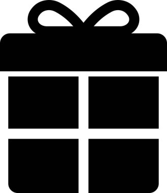 Hediye kutusu simgesi düz. Uygulamalar veya web evrensel kit simgesi site etiketi etiketi için vektör. Doğum günü süsleri, sürpriz hatıra defteri, şeffaf arkaplanda izole edilmiş.