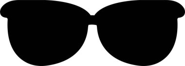 Güneş gözlüğü simgesi düz. Güneş gözlüklü güneş gözlüğü. Moda gözlükleri aksesuar Plastik çerçeve modern gözlük vektörü uygulamalar veya şeffaf arkaplanda izole edilmiş web