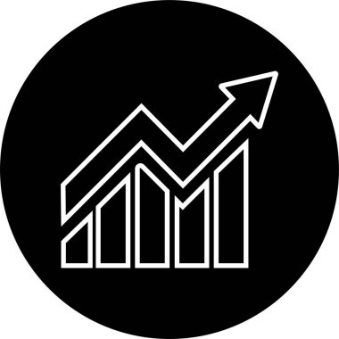 Uygulama veya İnternet İstatistik ve Analiz için düz vektör içinde büyüyen çubuk grafik simgesi, veri, grafikler, para, soyut artan ok iş grafiği animasyonu şeffaf arkaplanda izole edildi