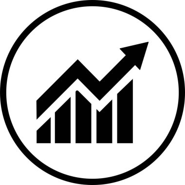 Uygulama veya İnternet İstatistik ve Analiz için düz vektör içinde büyüyen çubuk grafik simgesi, veri, grafikler, para, soyut artan ok iş grafiği animasyonu şeffaf arkaplanda izole edildi