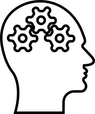 İnsan beyni tarzı bir ikon. Düşünme Durumu zihin süreci ve uygulamalar için iş çözümleri sembol vektörü veya ağ başı profili yapay zeka şeffaf arka planda izole