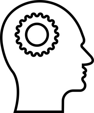 İnsan beyni tarzı bir ikon. Düşünme Durumu zihin süreci ve uygulamalar için iş çözümleri sembol vektörü veya ağ başı profili yapay zeka şeffaf arka planda izole